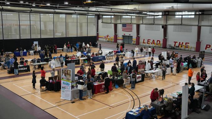 A middle school career fair at Alvernia University.